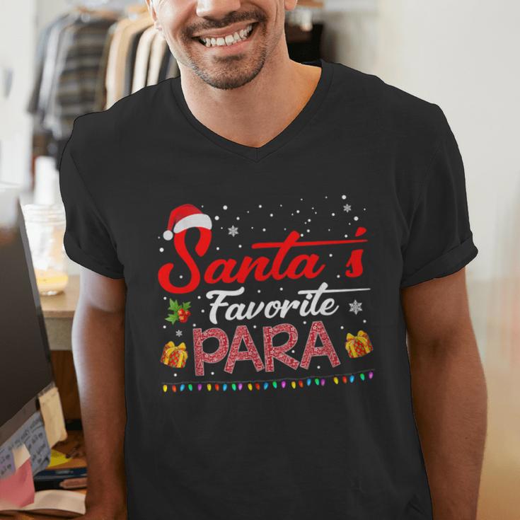 Santa's Favorite Para Christmas Paraprofessional Teacher Men's V-Neck T-Shirt, funny gift Santa's Favorite Para Christmas Paraprofessional Teacher Men's V-Neck T-Shirt, funny gift