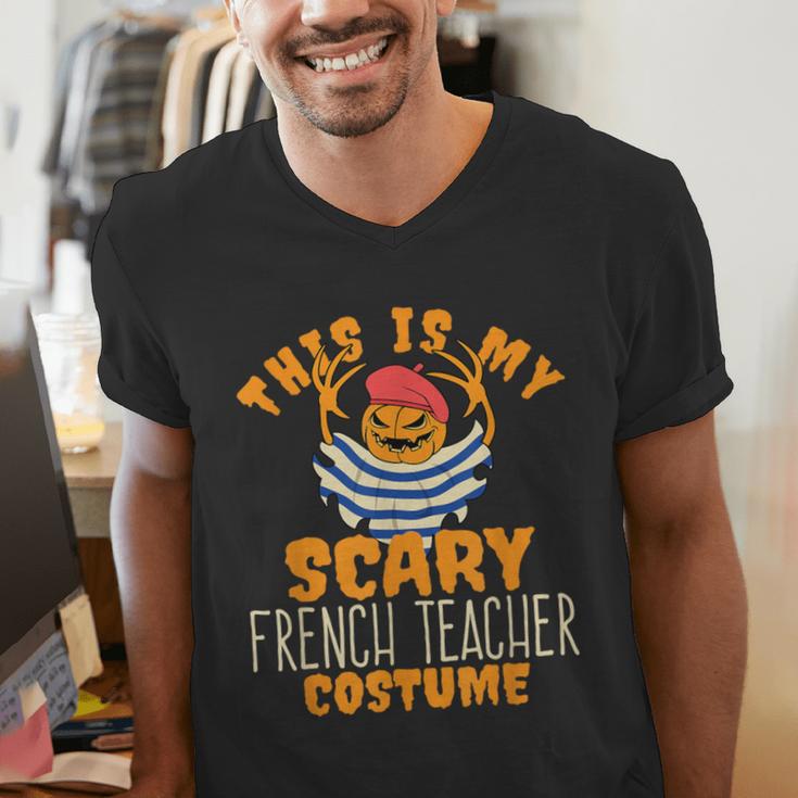 This Is My Scary French Teacher Costume Halloween Men's V-Neck T-Shirt, funny gift This Is My Scary French Teacher Costume Halloween Men's V-Neck T-Shirt, funny gift