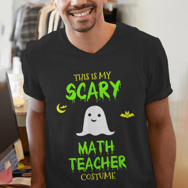 Scary Math Teacher Costume Halloween Lazy Easy Christmas Men's V-Neck T-Shirt, funny gift