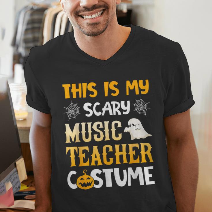 This Is My Scary Music Teacher Halloween Costumes Pajama Men's V-Neck T-Shirt, funny gift