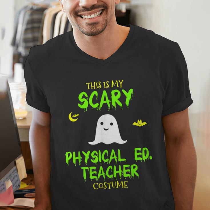 Scary Physical Education Ed Teacher Costume Halloween Easy Men's V-Neck T-Shirt, funny gift