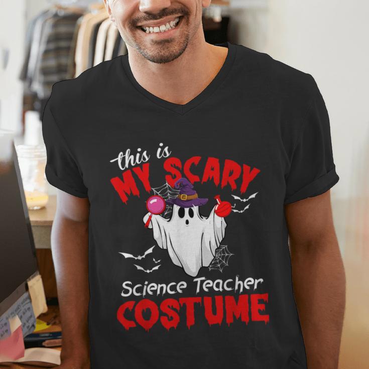 This Is My Scary Science Teacher Costume Ghost Halloween Men's V-Neck T-Shirt, Science Teacher Shirts, funny gift This Is My Scary Science Teacher Costume Ghost Halloween Men's V-Neck T-Shirt, Science Teacher Shirts, funny gift