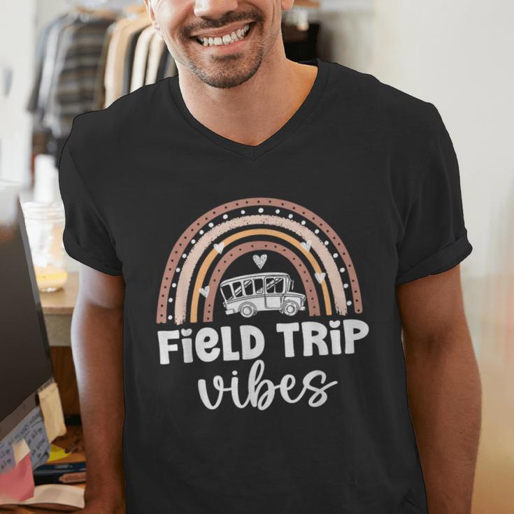 School Bus Trip Vibes Students Teachers Students Field Trip Men's V-Neck T-Shirt, funny gift School Bus Trip Vibes Students Teachers Students Field Trip Men's V-Neck T-Shirt, funny gift