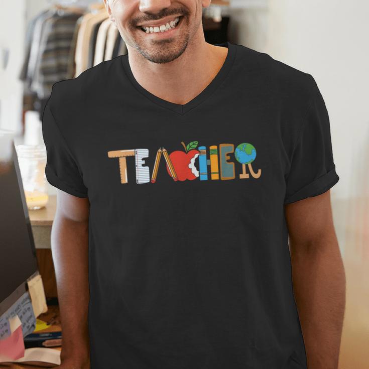 School Teacher Men And Women Back To School Teachers Men's V-Neck T-Shirt, funny gift