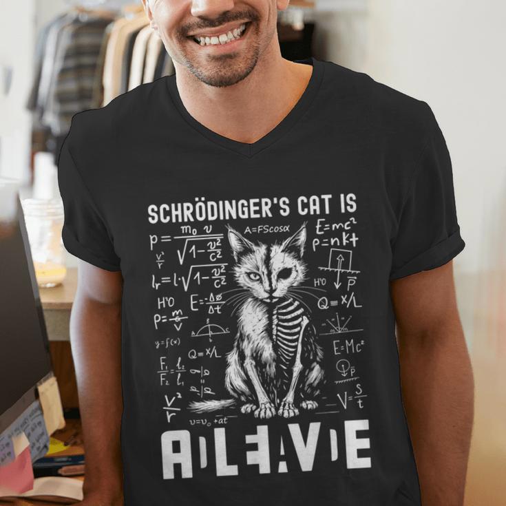 Schrodinger's Cat Dead And Alive Physics Teacher Men's V-Neck T-Shirt, funny gift