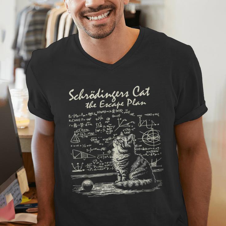 SchröDinger's Cat Escape Plan Science Teacher For Men Women Kids Men's V-Neck T-Shirt, Science Teacher Shirts, funny gift SchröDinger's Cat Escape Plan Science Teacher For Men Women Kids Men's V-Neck T-Shirt, Science Teacher Shirts, funny gift