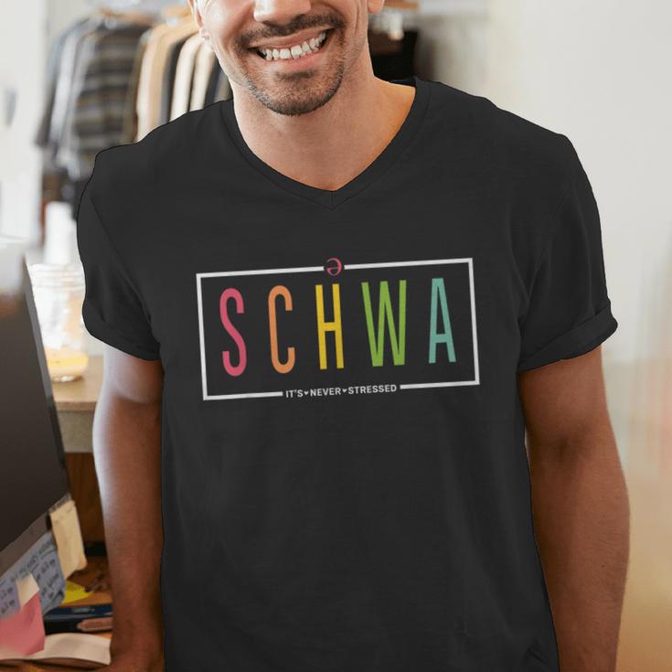 Schwa Teacher Reading Literacy For English Grammar Teachers Men's V-Neck T-Shirt, English Teacher Shirts, funny gift Schwa Teacher Reading Literacy For English Grammar Teachers Men's V-Neck T-Shirt, English Teacher Shirts, funny gift