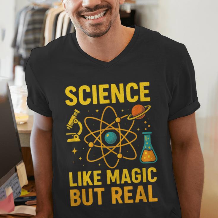 Science Like Magic But Real Nerdy Teacher Men's V-Neck T-Shirt, Science Teacher Shirts, funny gift