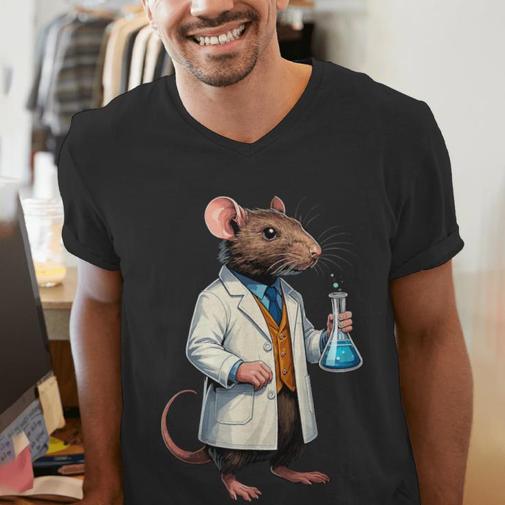 Science Rat Lab Science Scientist Mouse Teacher Chemistry Men's V-Neck T-Shirt, Science Teacher Shirts, funny gift