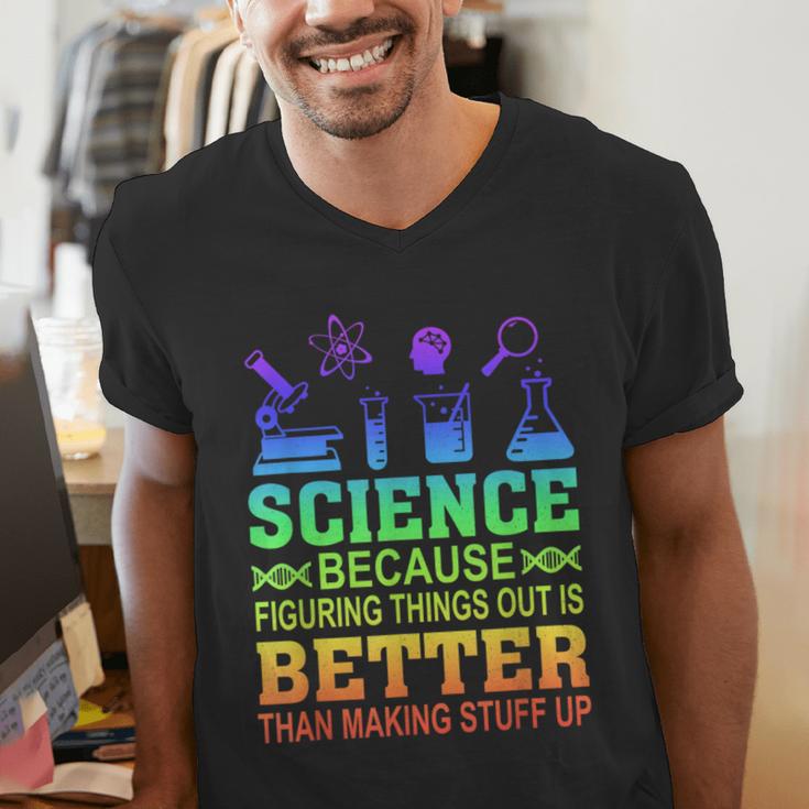 Science Teacher Because Figuring Things Out Is Better Than Men's V-Neck T-Shirt, Science Teacher Shirts, funny gift