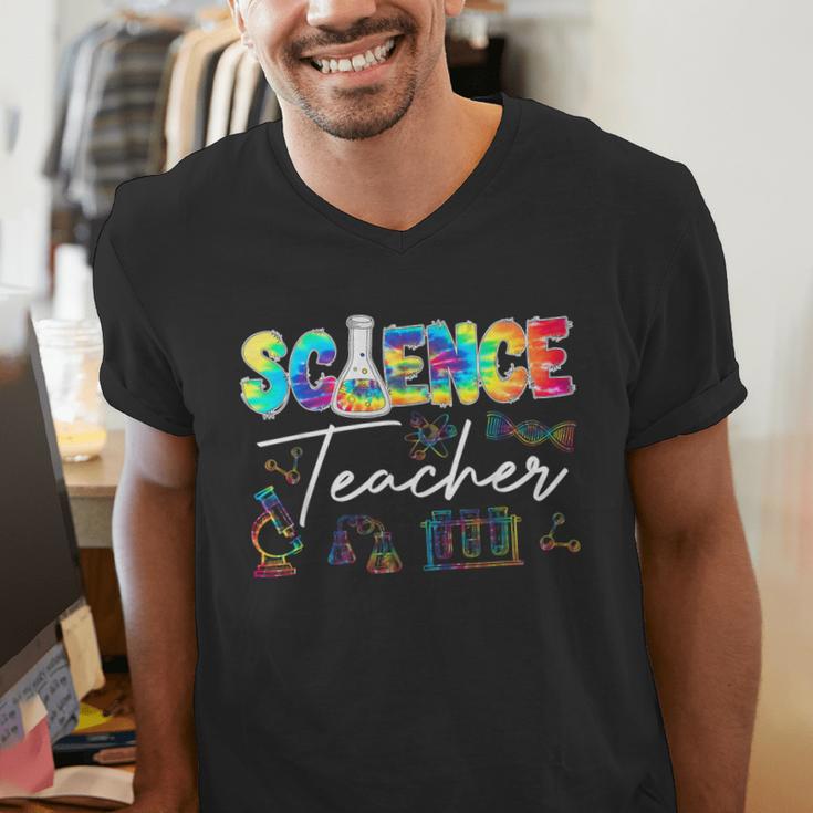 Science Teacher Tie Dye First Day Of School Back To School Men Women Girls Kids Men's V-Neck T-Shirt, Science Teacher Shirts, funny gift