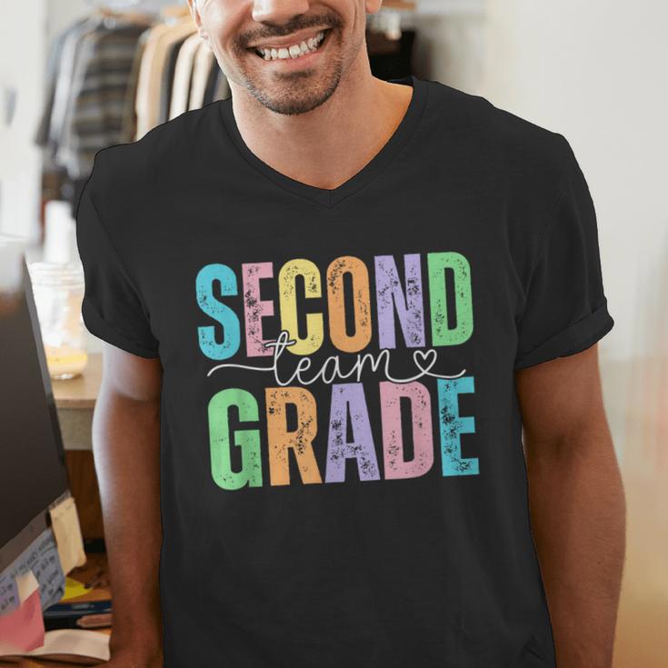 Second Grade Team Heart Teacher Student Back To School Girls Men's V-Neck T-Shirt, funny gift Second Grade Team Heart Teacher Student Back To School Girls Men's V-Neck T-Shirt, funny gift