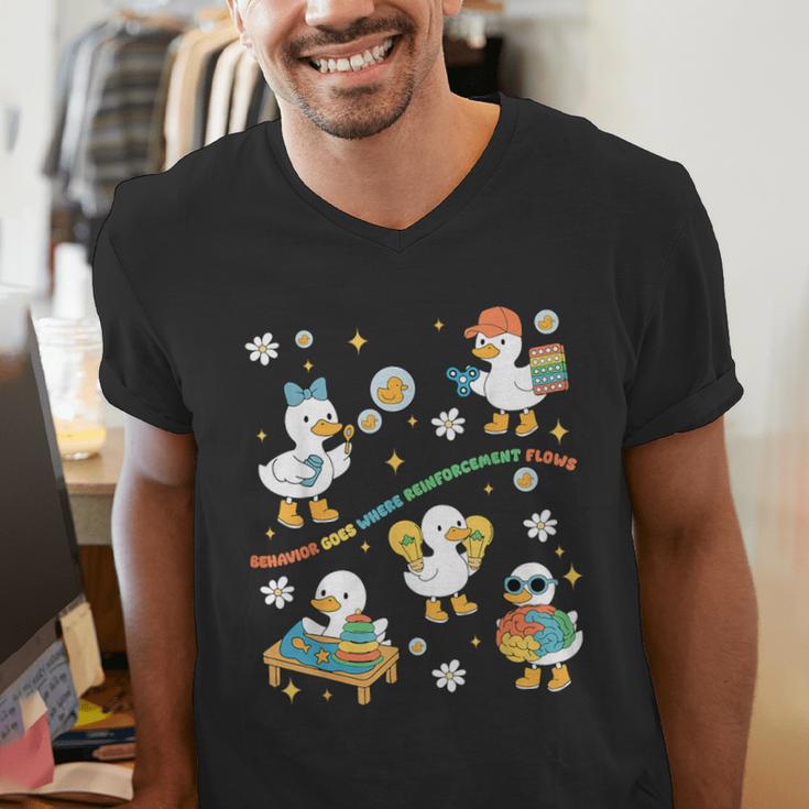 Silly Goose Behavior Analyst RBT ABA Therapy SPED Teacher Men's V-Neck T-Shirt, funny gift