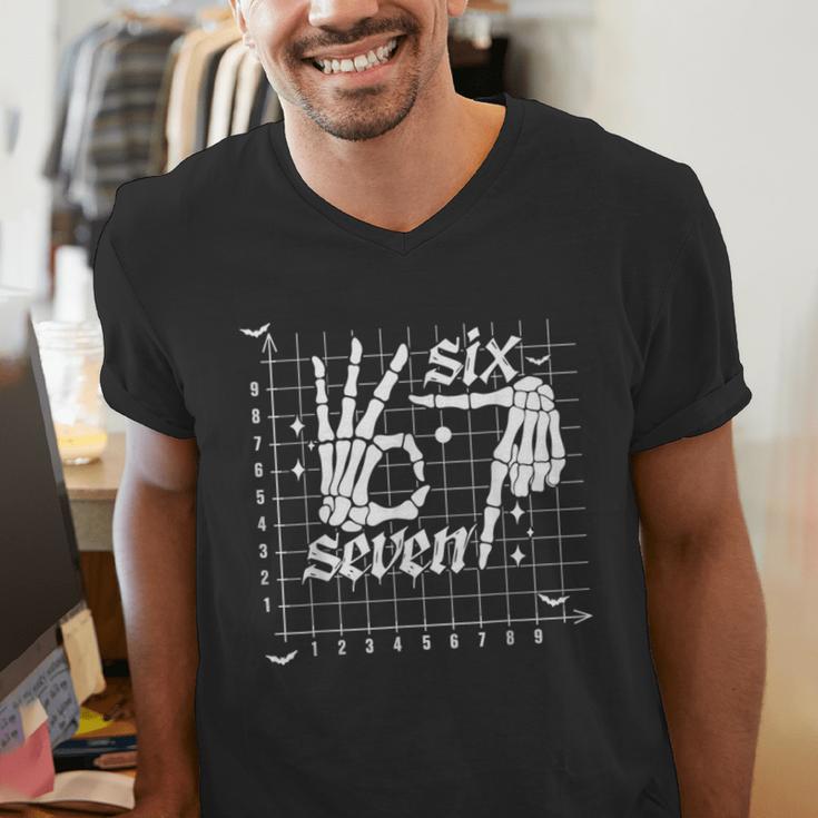 Six Seven Coordinate 67 Skeleton Math Teacher 67 Men's V-Neck T-Shirt, funny gift Six Seven Coordinate 67 Skeleton Math Teacher 67 Men's V-Neck T-Shirt, funny gift