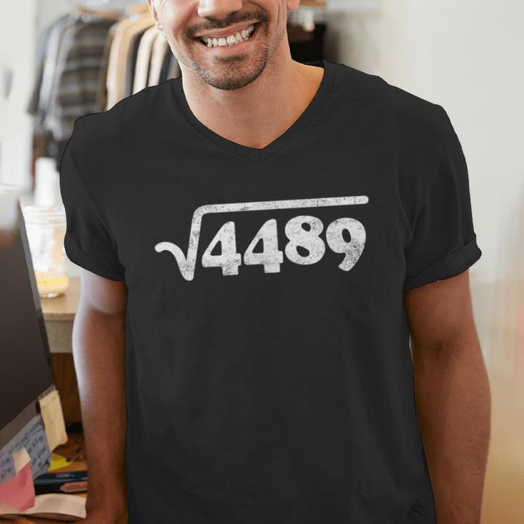 Sixty Seven 67 Meme Square Root 4489 Slang Math Teacher Men's V-Neck T-Shirt, funny gift