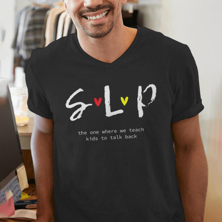 SLP Teacher Shirts Speech Language Pathologist Men's V-Neck T-Shirt, funny gift