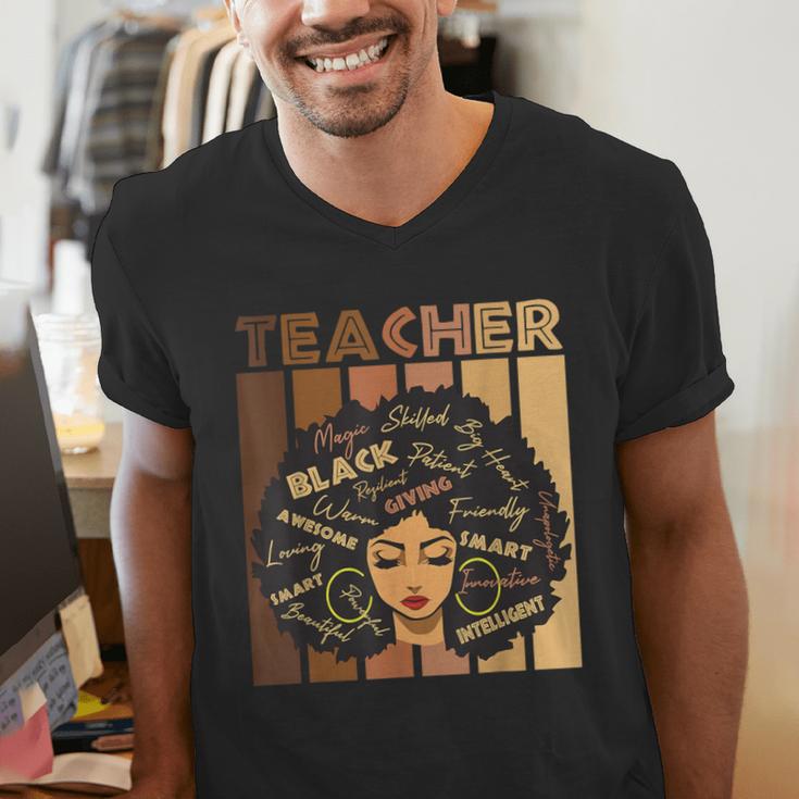 Smart Teacher Afro Girl Melanin African American Wowen Men's V-Neck T-Shirt, funny gift