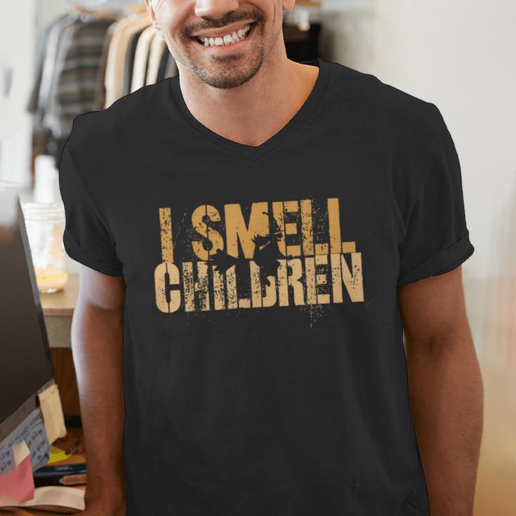 I SMELL CHILDREN Halloween Teacher Classroom I Teach Men's V-Neck T-Shirt, funny gift
