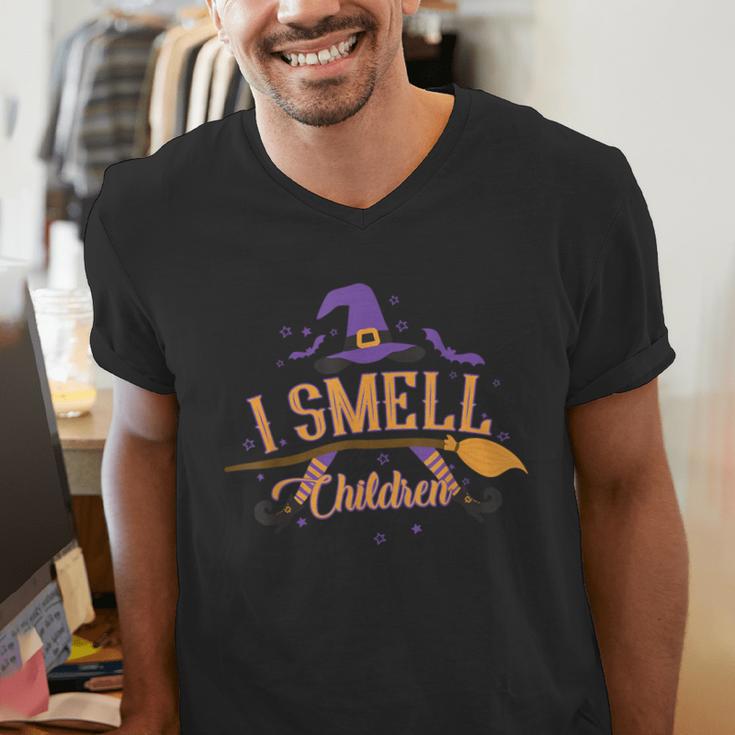 I Smell Children Wicked Cute Kindergarten Teacher Halloween Men's V-Neck T-Shirt, funny gift