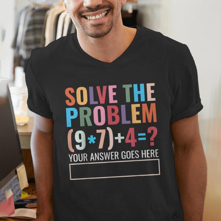 Solve The Problem 67 Six Seven Math Teacher School Men's V-Neck T-Shirt, funny gift Solve The Problem 67 Six Seven Math Teacher School Men's V-Neck T-Shirt, funny gift