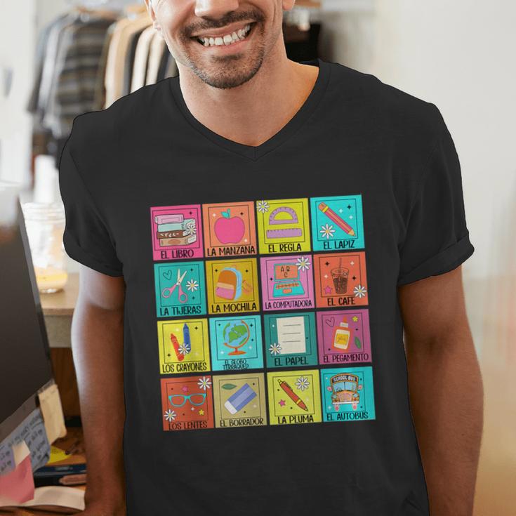 Spanish Teacher Back To School Maestra Dual Language Crew Men's V-Neck T-Shirt, funny gift Spanish Teacher Back To School Maestra Dual Language Crew Men's V-Neck T-Shirt, funny gift