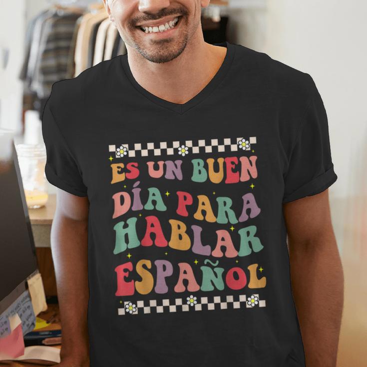 Spanish Teacher Maestra Hablar EspañOl Bilingual Teacher Men's V-Neck T-Shirt, funny gift Spanish Teacher Maestra Hablar EspañOl Bilingual Teacher Men's V-Neck T-Shirt, funny gift