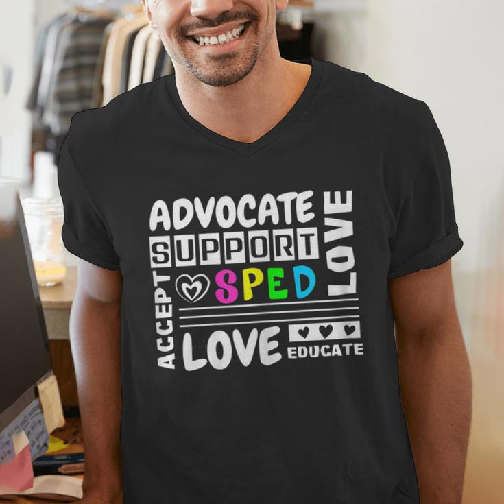 Special Education Advocate Love Support SPED Teacher Men's V-Neck T-Shirt, funny gift Special Education Advocate Love Support SPED Teacher Men's V-Neck T-Shirt, funny gift