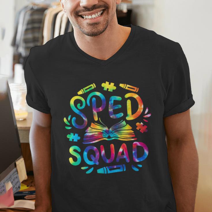 Special Education Teacher Sped Squad SPED Teacher Tie Dye Men's V-Neck T-Shirt, funny gift Special Education Teacher Sped Squad SPED Teacher Tie Dye Men's V-Neck T-Shirt, funny gift
