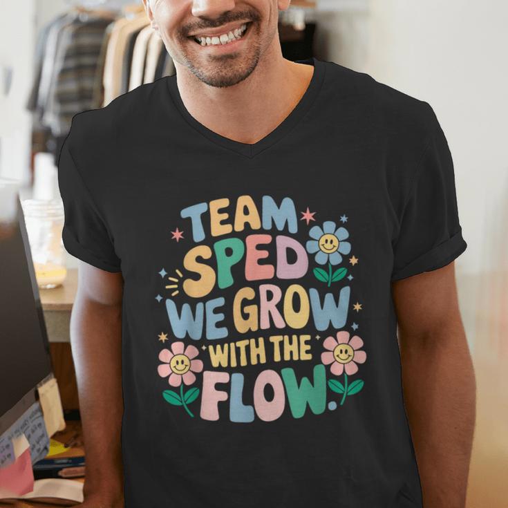 Special Education Teacher Team SPED Grow With The Flow Men's V-Neck T-Shirt, funny gift Special Education Teacher Team SPED Grow With The Flow Men's V-Neck T-Shirt, funny gift