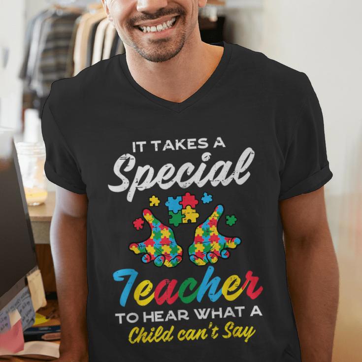 Special Teacher To Hear Child Cant Say Autism Awareness Sped Men's V-Neck T-Shirt, funny gift