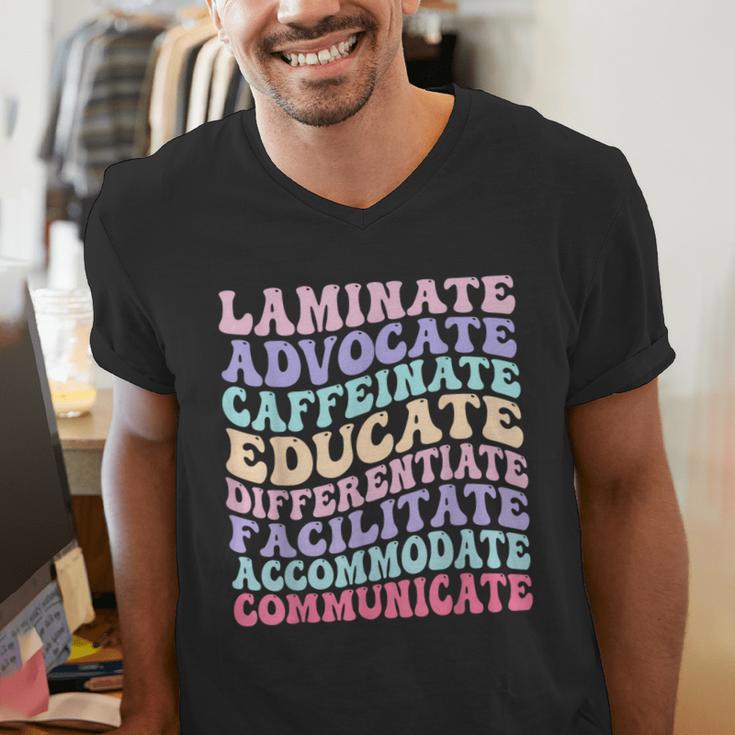 Sped Caffeinate Advocate Laminate Educate Teacher Men's V-Neck T-Shirt, funny gift Sped Caffeinate Advocate Laminate Educate Teacher Men's V-Neck T-Shirt, funny gift