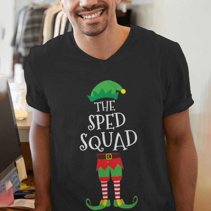 SPED Squad Elf Teacher Matching Christmas Party Pajama Men's V-Neck T-Shirt, funny gift SPED Squad Elf Teacher Matching Christmas Party Pajama Men's V-Neck T-Shirt, funny gift