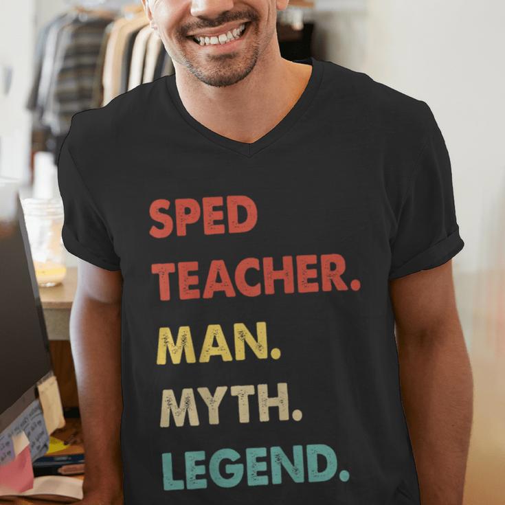 Sped Teacher Man Myth Legend Men's V-Neck T-Shirt, funny gift Sped Teacher Man Myth Legend Men's V-Neck T-Shirt, funny gift