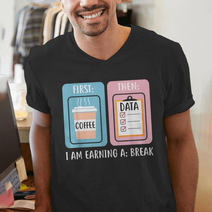 SPED Teacher Special Education First Coffee Then Data Men's V-Neck T-Shirt, funny gift SPED Teacher Special Education First Coffee Then Data Men's V-Neck T-Shirt, funny gift