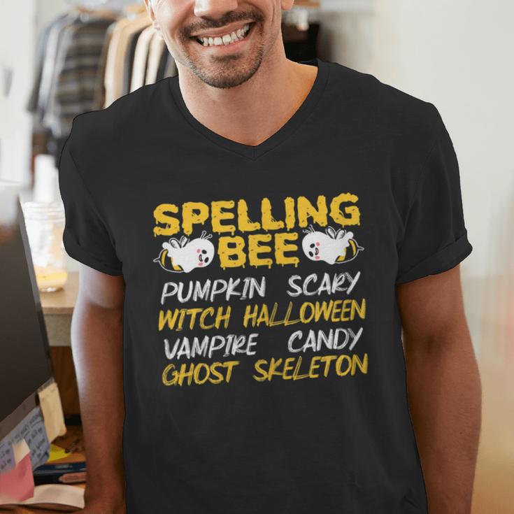 Spelling Bee Costume For a Halloween Teacher Pun Women Men's V-Neck T-Shirt, funny gift