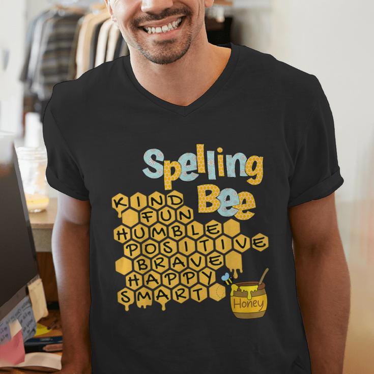 Spelling Bee Kind Positive Kindness Women Teacher Men's V-Neck T-Shirt, funny gift