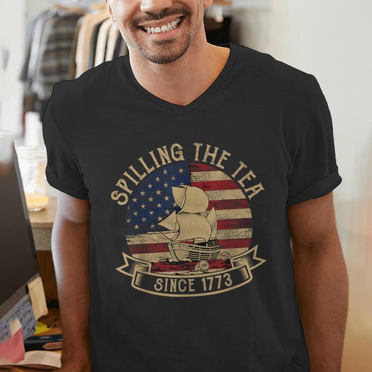 Spilling The Tea Since 1773 American History Teacher Vintage Men's V-Neck T-Shirt, History Teacher Shirts, funny gift Spilling The Tea Since 1773 American History Teacher Vintage Men's V-Neck T-Shirt, History Teacher Shirts, funny gift