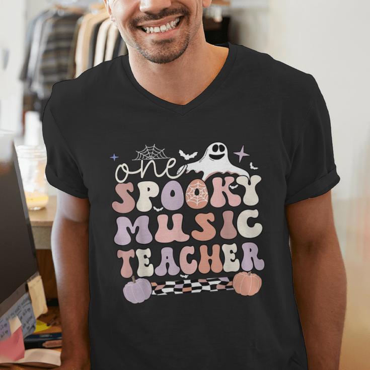 Spooky Music Teacher Halloween Music Teaching Men Women Men's V-Neck T-Shirt, funny gift Spooky Music Teacher Halloween Music Teaching Men Women Men's V-Neck T-Shirt, funny gift