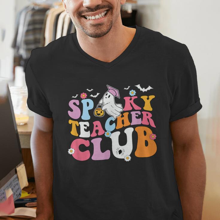 Spooky Teacher Club Halloween Men's V-Neck T-Shirt, funny gift Spooky Teacher Club Halloween Men's V-Neck T-Shirt, funny gift