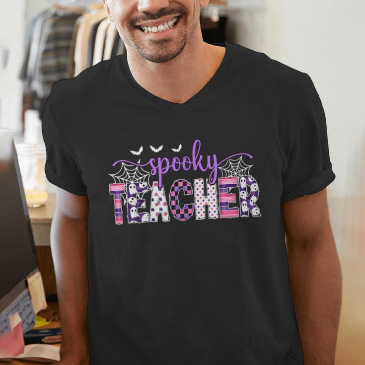 Spooky Teacher Halloween Costume Women Spooky Teacher Men's V-Neck T-Shirt, funny gift Spooky Teacher Halloween Costume Women Spooky Teacher Men's V-Neck T-Shirt, funny gift