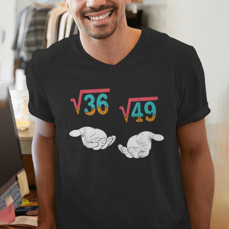 Square Root 36 49 Meme 67 Ice Cream Drip Math Teacher Tee Men's V-Neck T-Shirt, funny gift Square Root 36 49 Meme 67 Ice Cream Drip Math Teacher Tee Men's V-Neck T-Shirt, funny gift