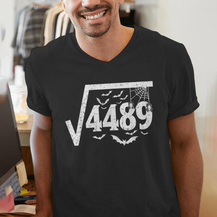 Square Root 4489 Halloween Meme 67 Math Teacher Men's V-Neck T-Shirt, funny gift Square Root 4489 Halloween Meme 67 Math Teacher Men's V-Neck T-Shirt, funny gift