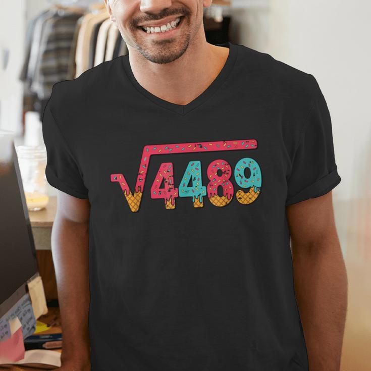 Square Root 4489 Slang Math Teacher Six Seven 6 7 Meme 67 Men's V-Neck T-Shirt, funny gift