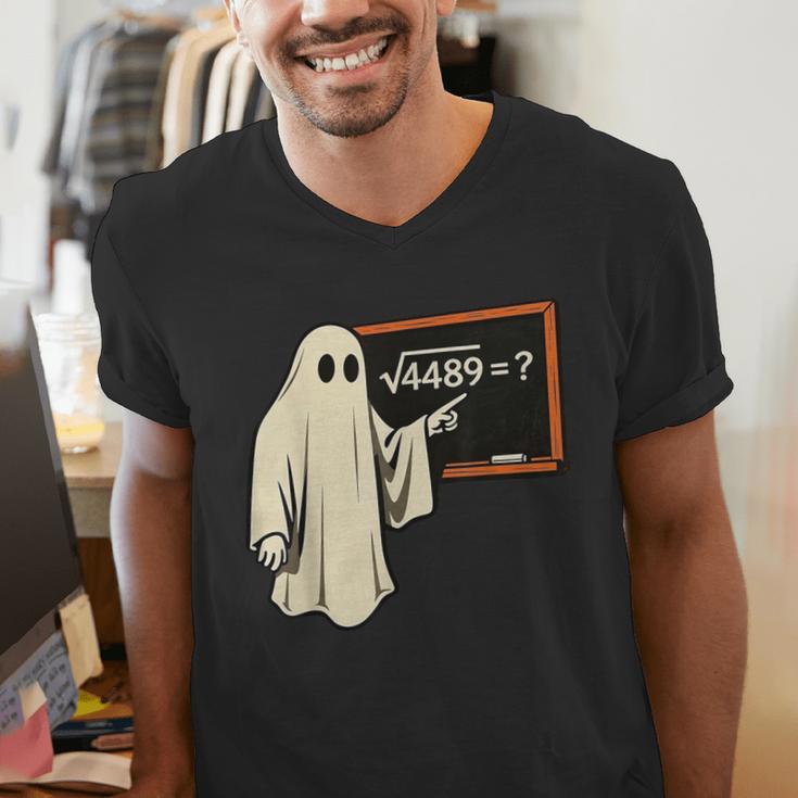 Square Root 67 Ghost Math Teacher 4489 Meme Halloween Men's V-Neck T-Shirt, funny gift Square Root 67 Ghost Math Teacher 4489 Meme Halloween Men's V-Neck T-Shirt, funny gift