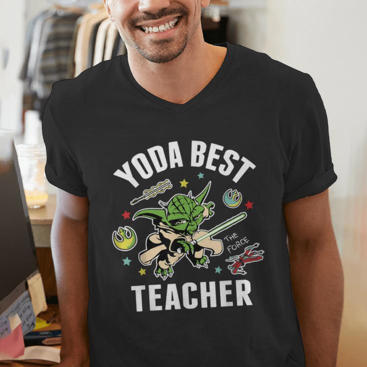 Star Wars Yoda Best Teacher Icons Men's V-Neck T-Shirt, funny gift