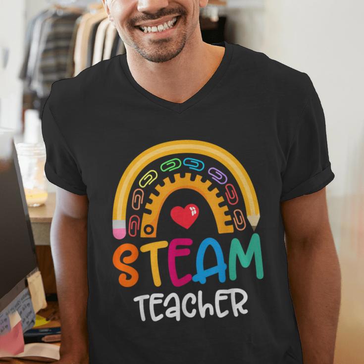 STEAM Teacher Squad Team Crew Back To School STEM Special Men's V-Neck T-Shirt, funny gift