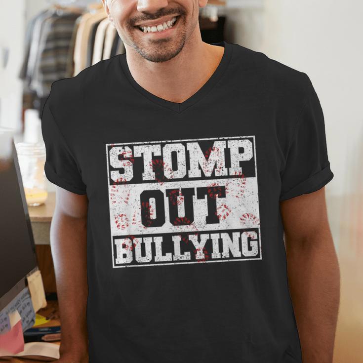 Stomp Out Bullying Back To School Education Teacher Men's V-Neck T-Shirt, funny gift Stomp Out Bullying Back To School Education Teacher Men's V-Neck T-Shirt, funny gift