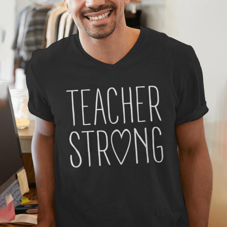 Strong Teacher Shirt Great Inspirational Teacher Men's V-Neck T-Shirt, funny gift Strong Teacher Shirt Great Inspirational Teacher Men's V-Neck T-Shirt, funny gift
