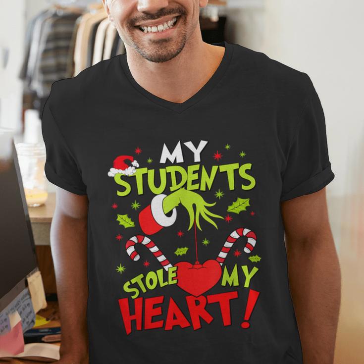My Students Stole My Heart Teacher Holiday Merry Christmas Men's V-Neck T-Shirt, funny gift My Students Stole My Heart Teacher Holiday Merry Christmas Men's V-Neck T-Shirt, funny gift