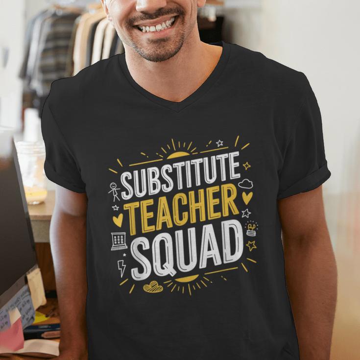 Substitute Teacher Squad Sub Teacher Substitute Teaching Men's V-Neck T-Shirt, funny gift Substitute Teacher Squad Sub Teacher Substitute Teaching Men's V-Neck T-Shirt, funny gift